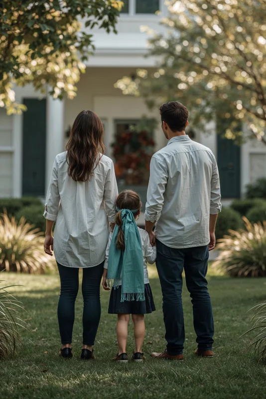 familia mirando su casa